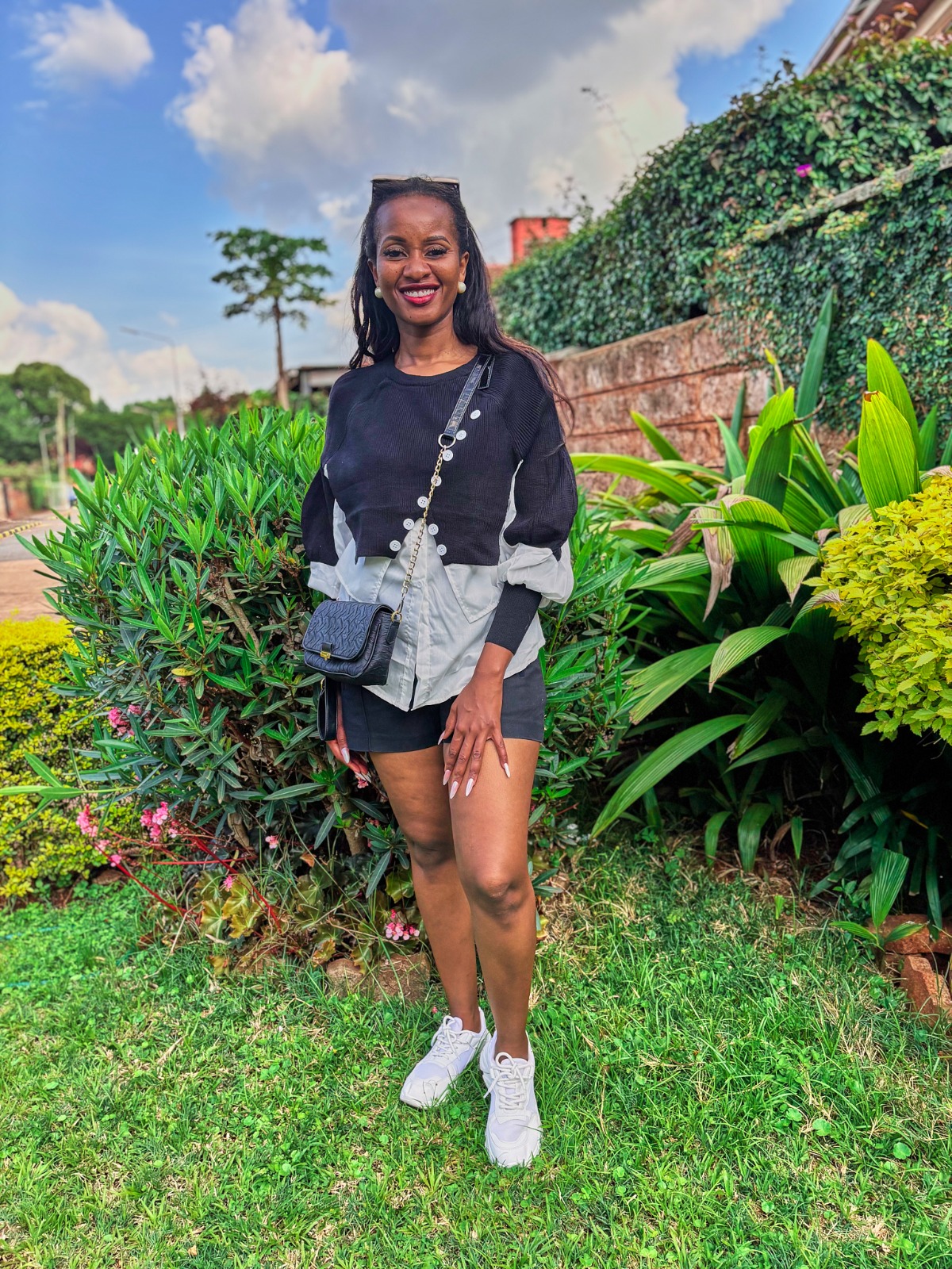 Black Layered Knit Top