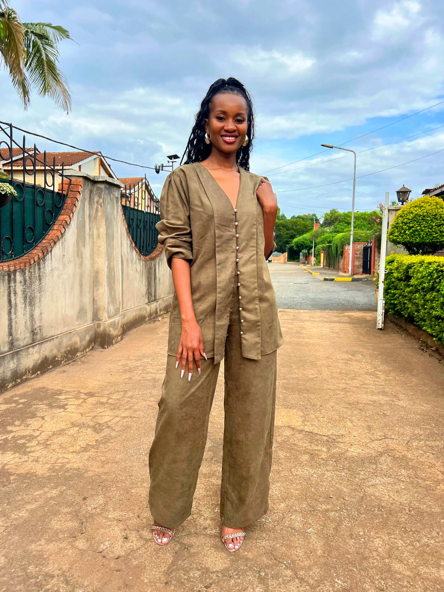 Olive Linen Co-ord Set