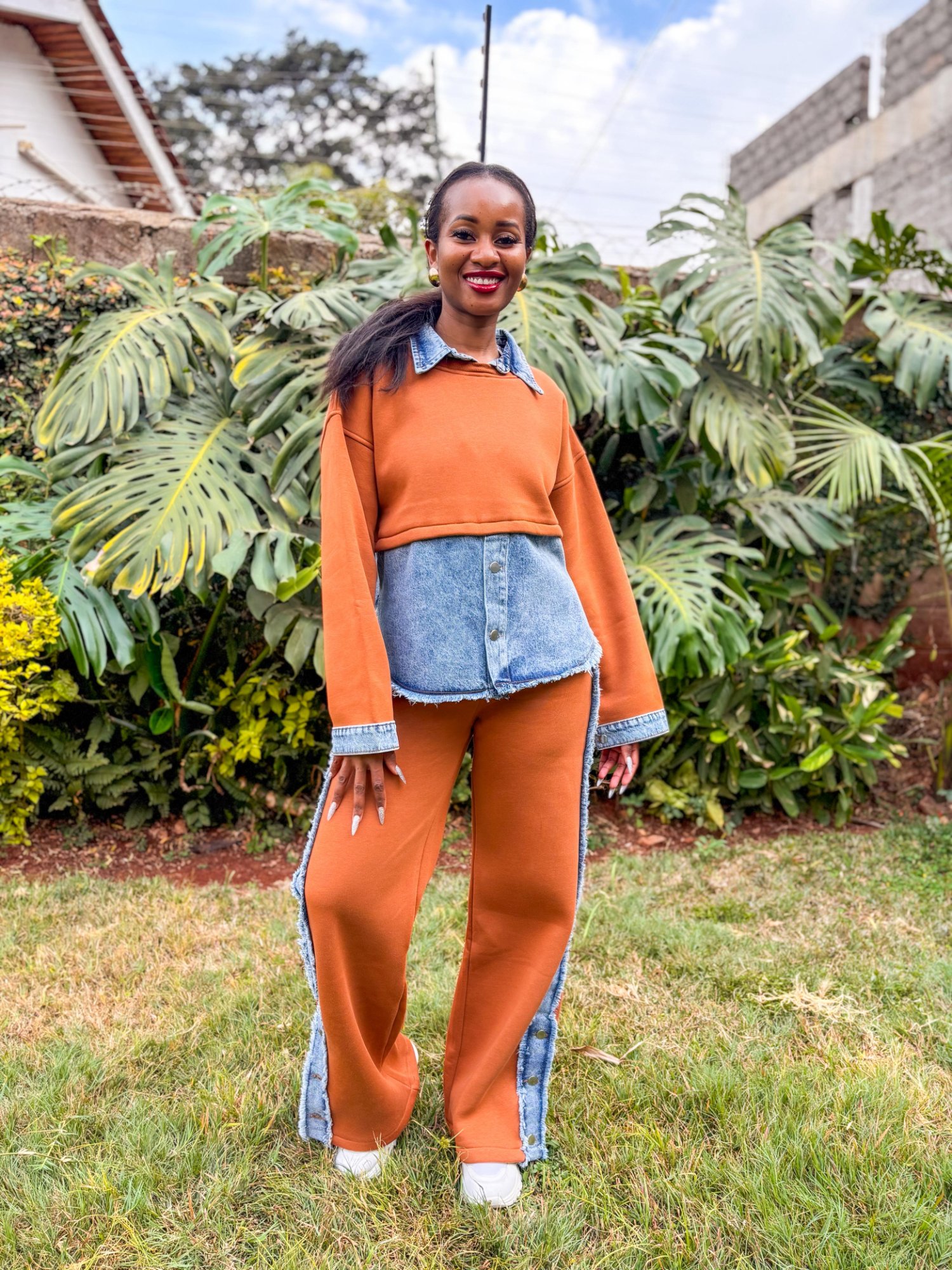 Orange & Denim Co-ord Set