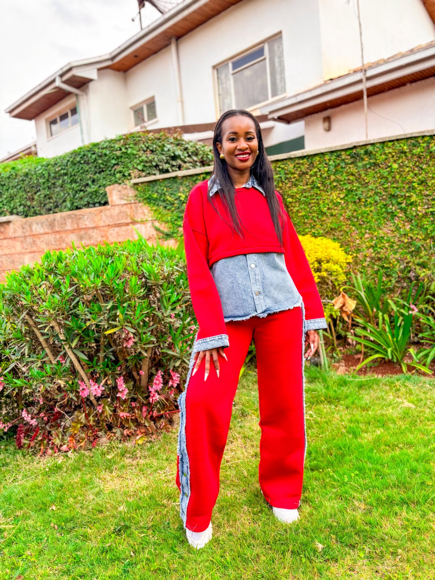 Red & Denim Co-ord Set